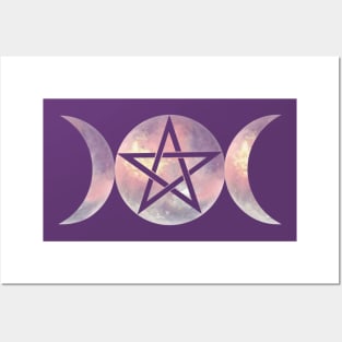 Triple Moon with Star Posters and Art